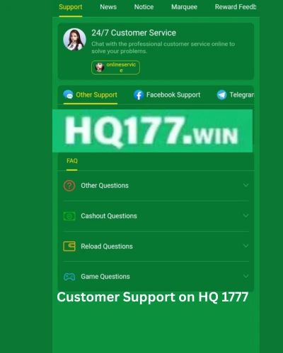 Customer Support on HQ 177